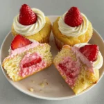 Lemon Cupcakes with Strawberry Filling