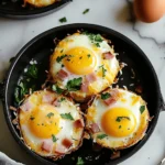 Hash Brown Ham and Cheese Egg Cups