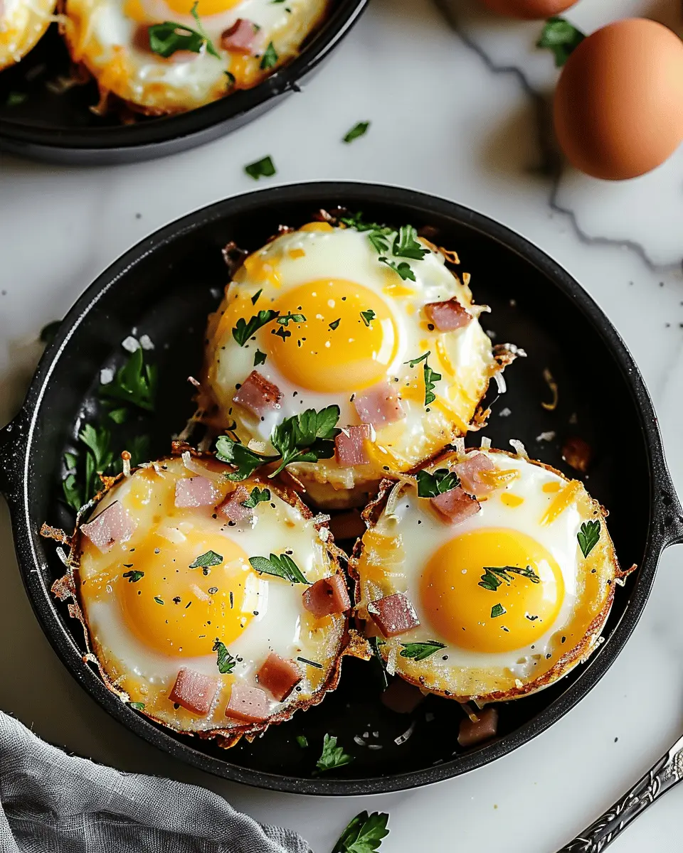 Hash Brown Ham and Cheese Egg Cups with Turkey Bacon Delight