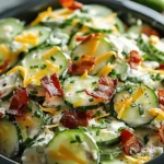 Creamy Cucumber Salad with Bacon and Cheese