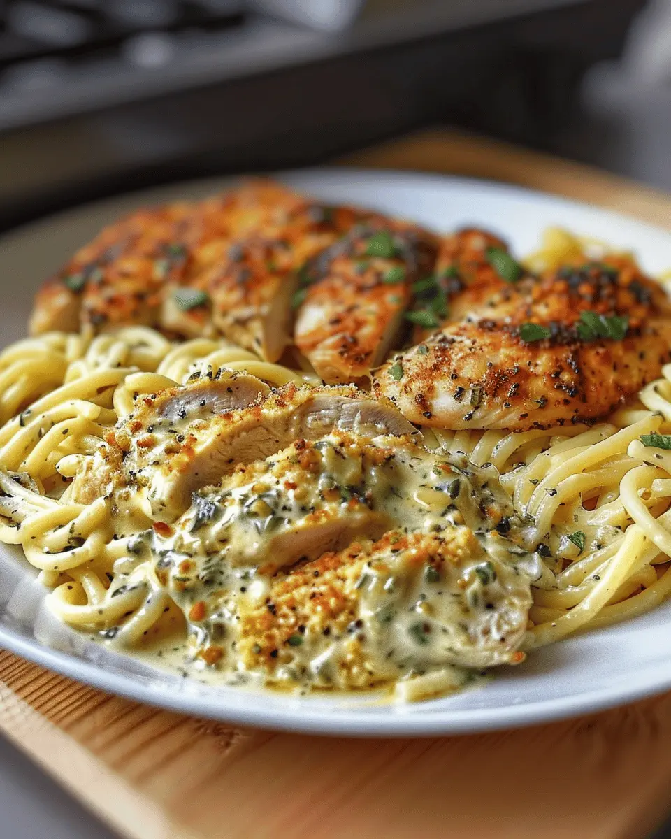Creamy Garlic Parmesan Chicken Pasta with Turkey Bacon Delight