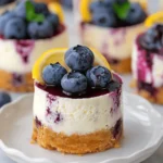 Juicy Mini Lemon Blueberry Cheesecakes