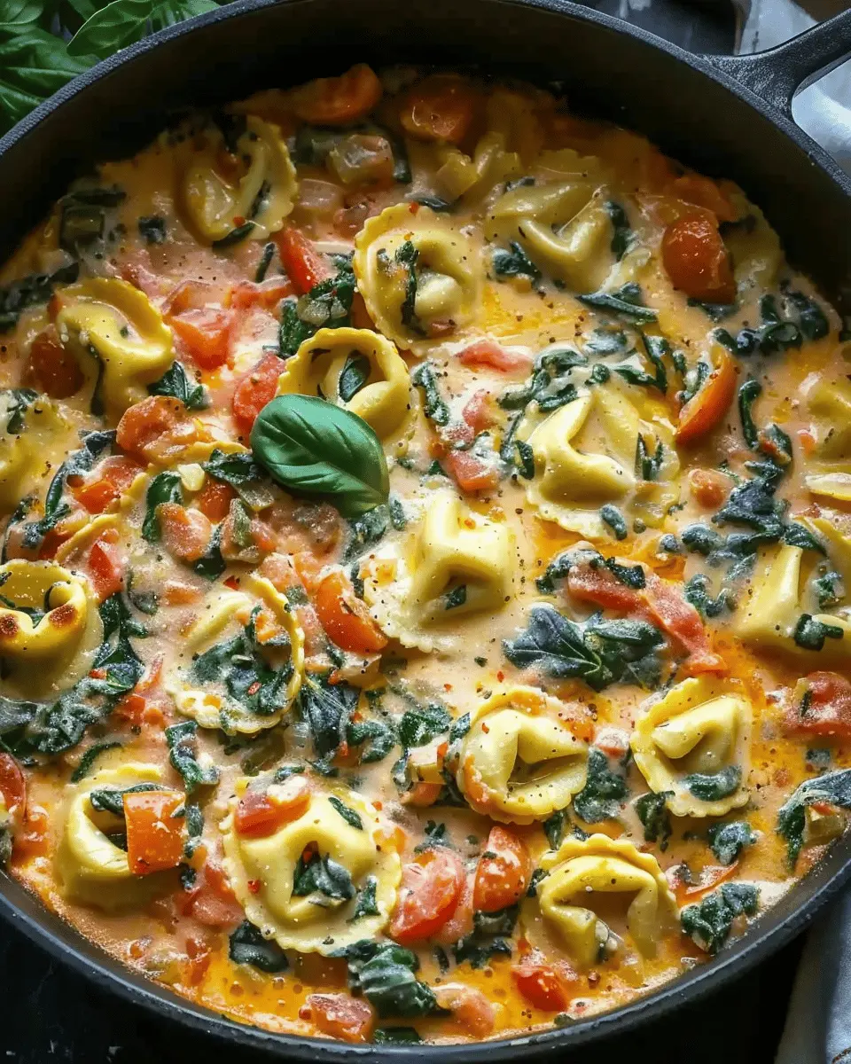 One Pot Creamy Spinach Tomato Tortellini for Easy Weeknight Dinners