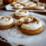 Pumpkin Sugar Cookies with Cream Cheese Frosting