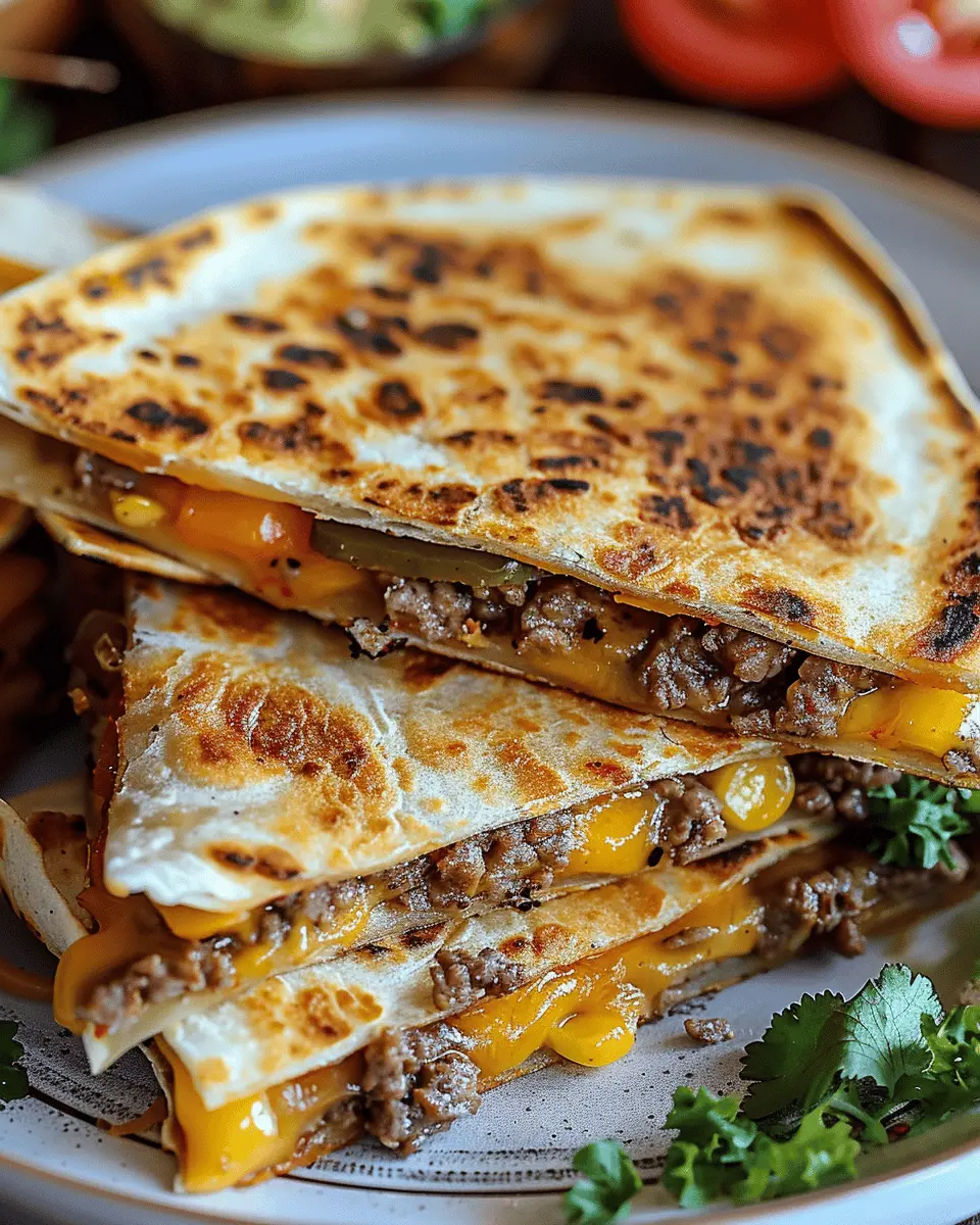 Smashburger Quesadillas: Indulgent Twist with Turkey Bacon and Chicken Ham