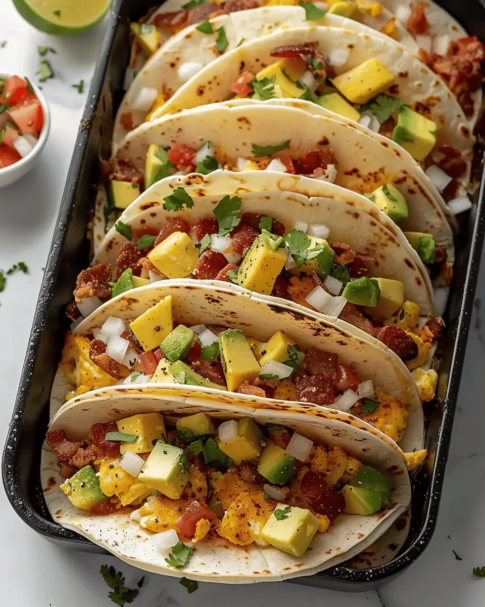 Tasty Baked Breakfast Tacos with Turkey Bacon and Chicken Ham