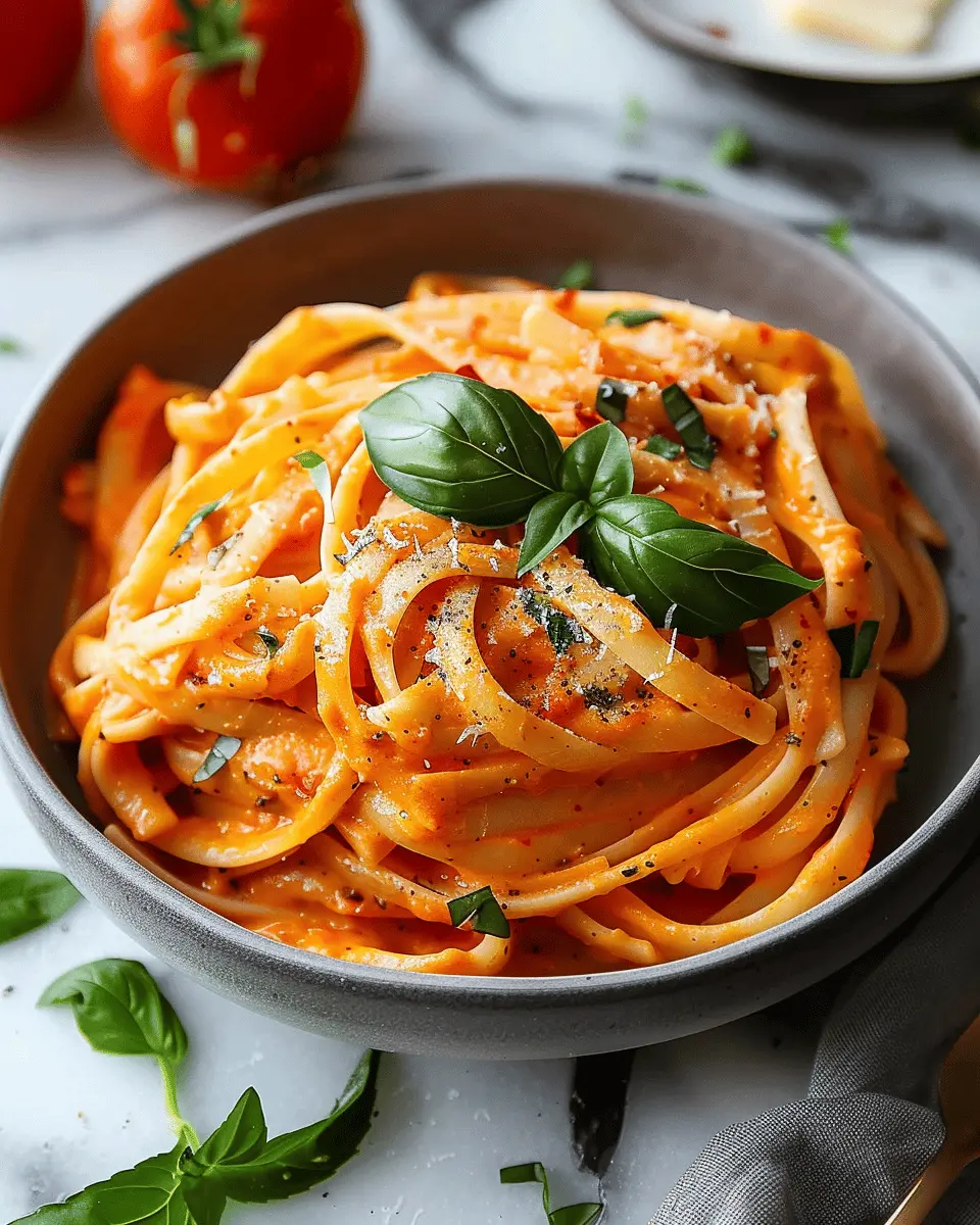 Easy One Pot Creamy Tomato Pasta with Turkey Bacon Delight