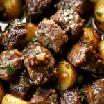 Crockpot Garlic Butter Beef Bites with Potatoes