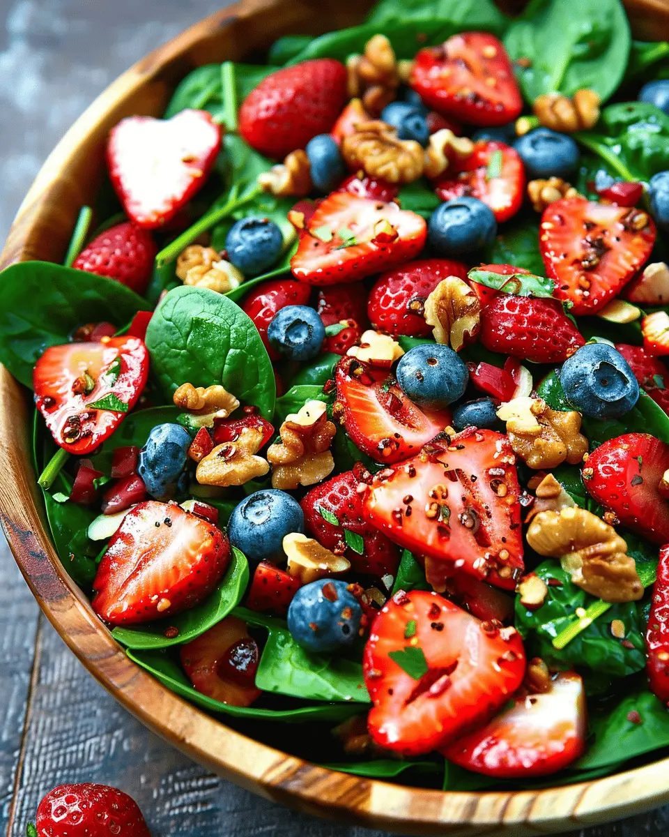 15-Minute Strawberry Spinach Salad with Turkey Bacon Delight
