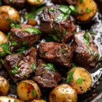 Garlic Butter Steak Bites and Potatoes