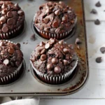 Healthy Double Chocolate Greek Yogurt Muffins
