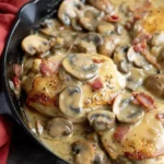 One Skillet Keto Chicken with Bacon Mushroom Gravy