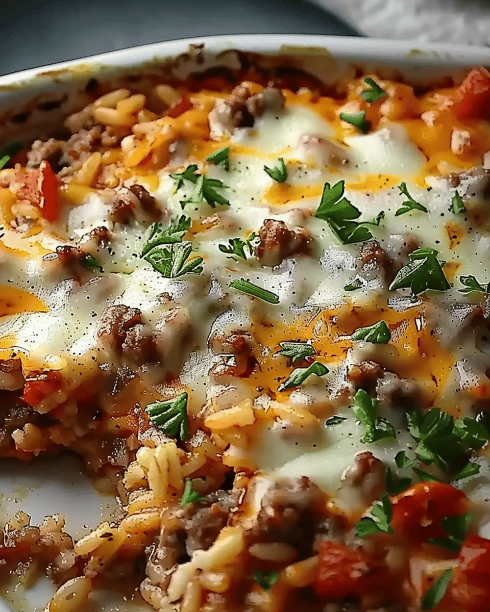 Cheesy Hamburger Rice Casserole