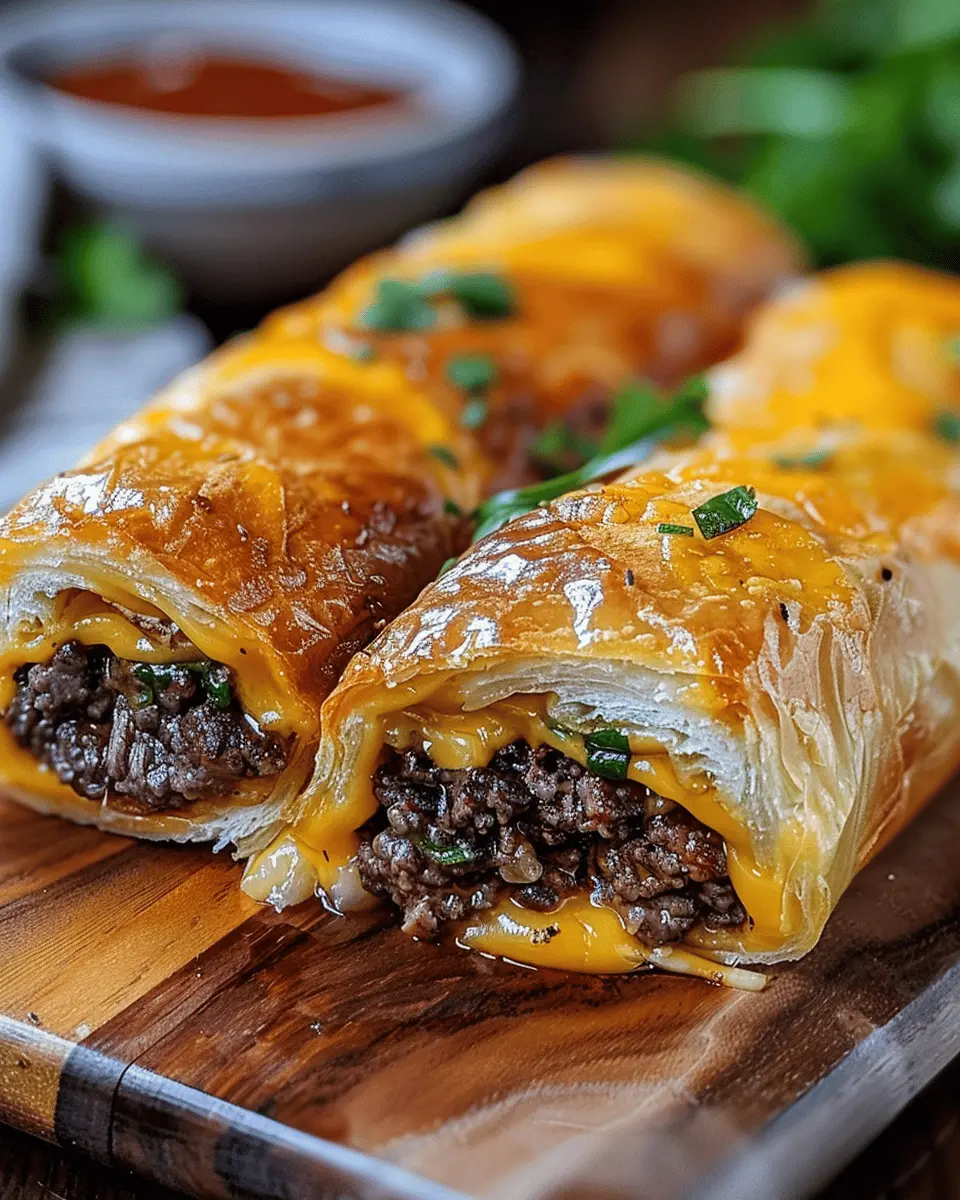 Easy Garlic Butter Beef Cheeseburger Rollups