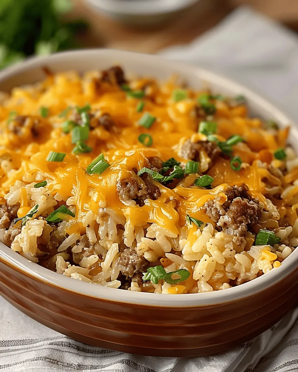 Cheesy Hamburger Rice Casserole