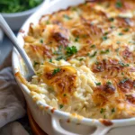 French Onion Chicken Orzo Casserole
