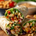 Thai Peanut Chicken Wraps
