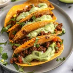 Crispy Baked Ground Turkey Tacos with Avocado Sauce