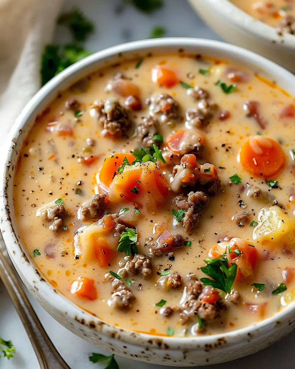 Easy Cheeseburger Soup Recipe: A Hearty Delight with Turkey Bacon