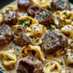 Cracked Garlic Steak Tortellini in Creamhouse Sauce Bliss