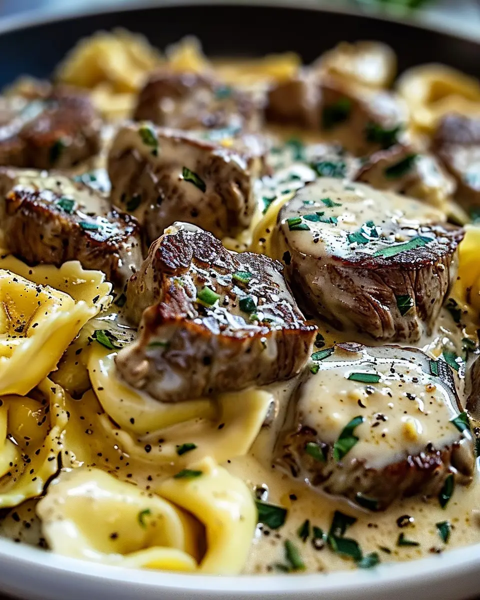 Cracked Garlic Steak Tortellini in Creamhouse Sauce Bliss