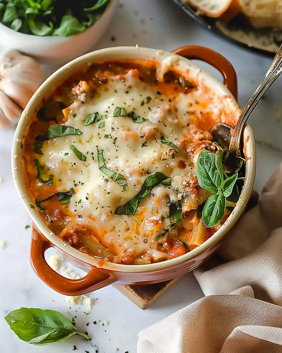 Easy Creamy Lasagna Soup: A Comforting Twist with Turkey Bacon and Chicken Ham