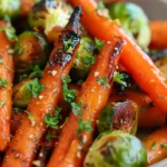 Crispy Maple Glazed Carrots and Brussel Sprouts