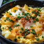Cheesy Potato Egg Scramble