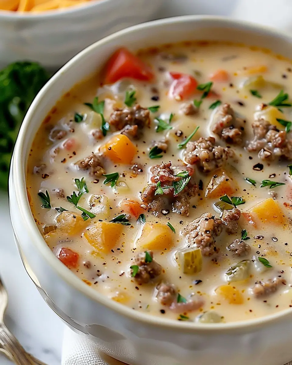 Easy Cheeseburger Soup Recipe
