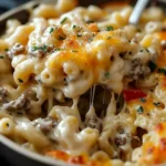 High-Protein Creamy Philly Cheesesteak Mac & Cheese Bliss
