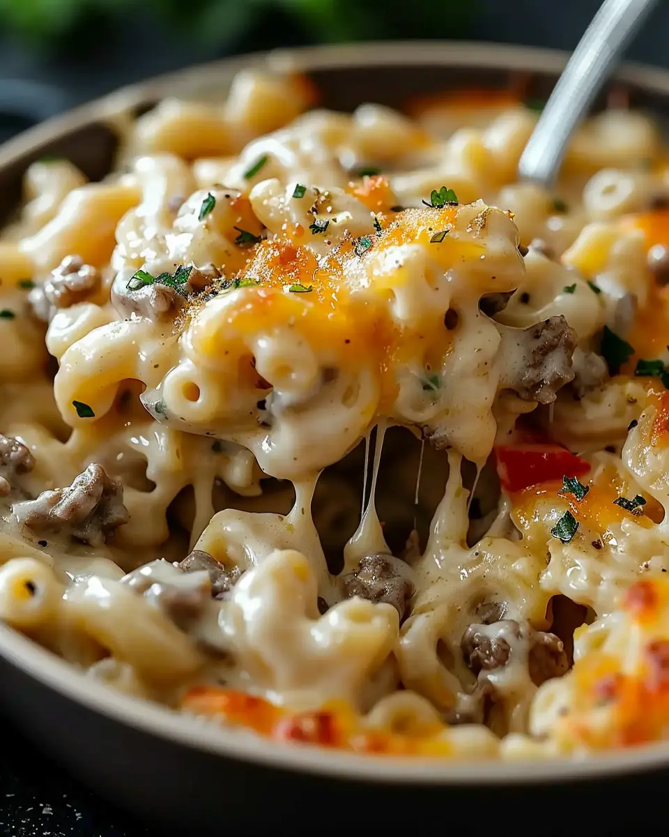 High-Protein Creamy Cheesesteak Mac: Indulgent Turkey Bacon Twist