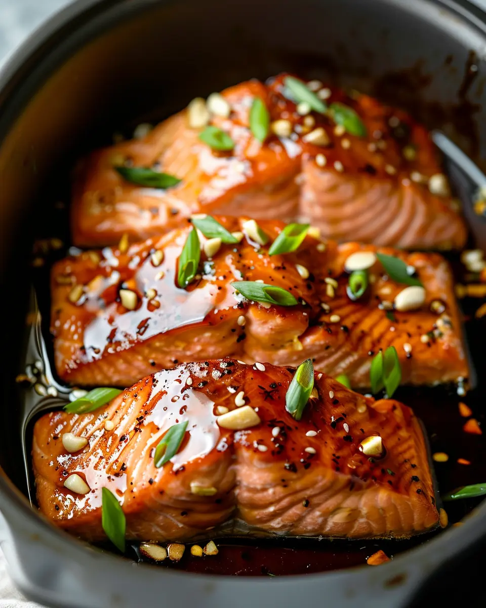 Slow Cooker Honey Garlic Glazed Salmon: Easy and Delicious Dinner