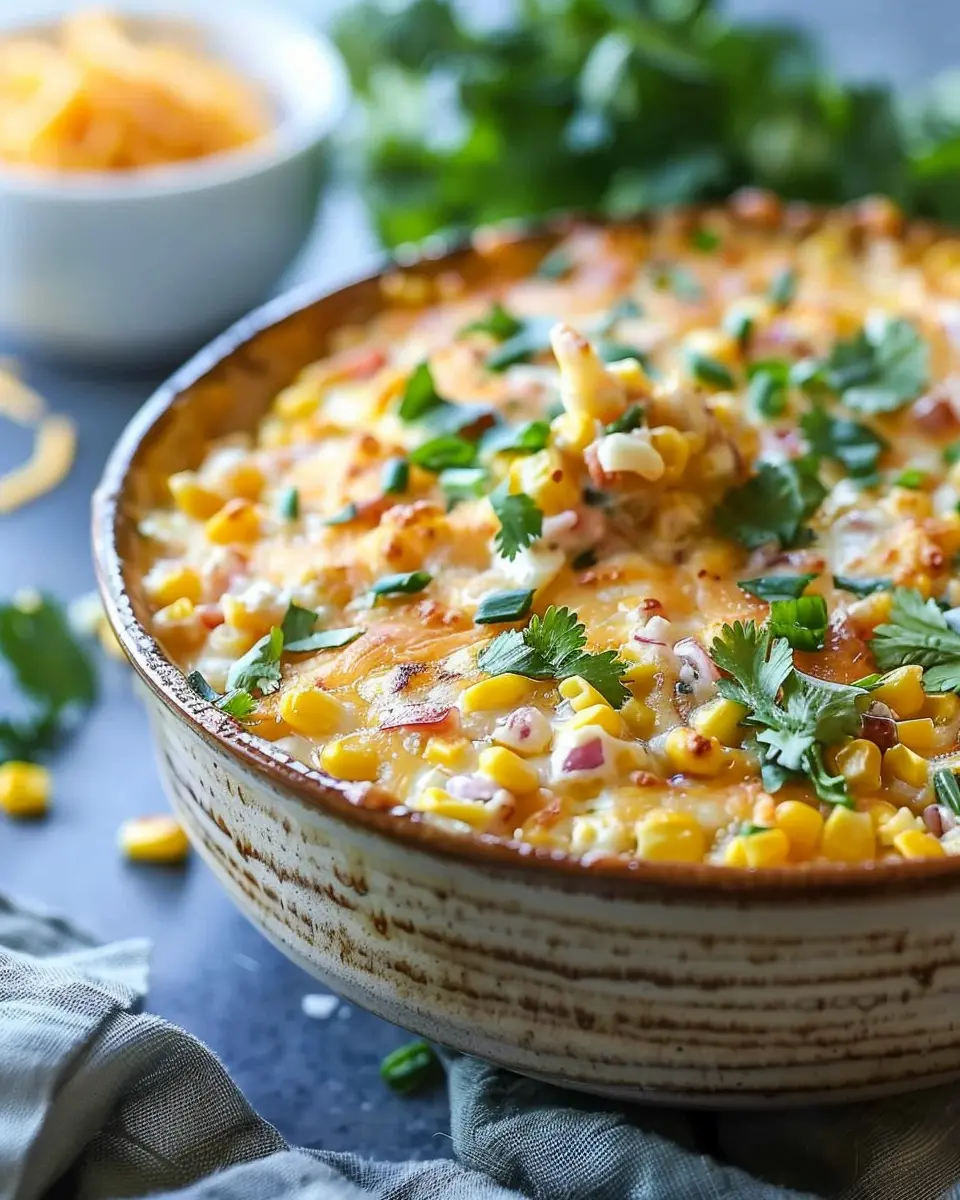 Easy Traditional Corn Dip Recipe with Turkey Bacon and Chicken Ham