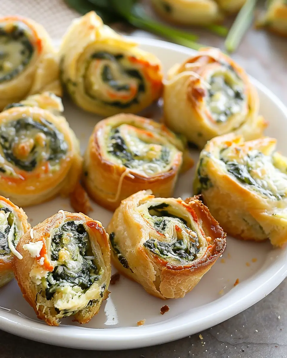 Easy Spinach Dip Pinwheels with Turkey Bacon and Chicken Ham